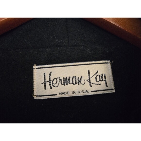 Herman Kay Coat Womens 8 Black Wool Blend Winter Old Money Timeless Preppy - Picture 4 of 9
